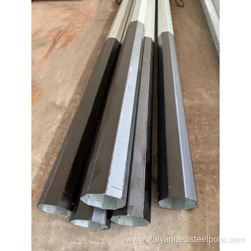 Octagonal galvanized steel pole for low-voltage line